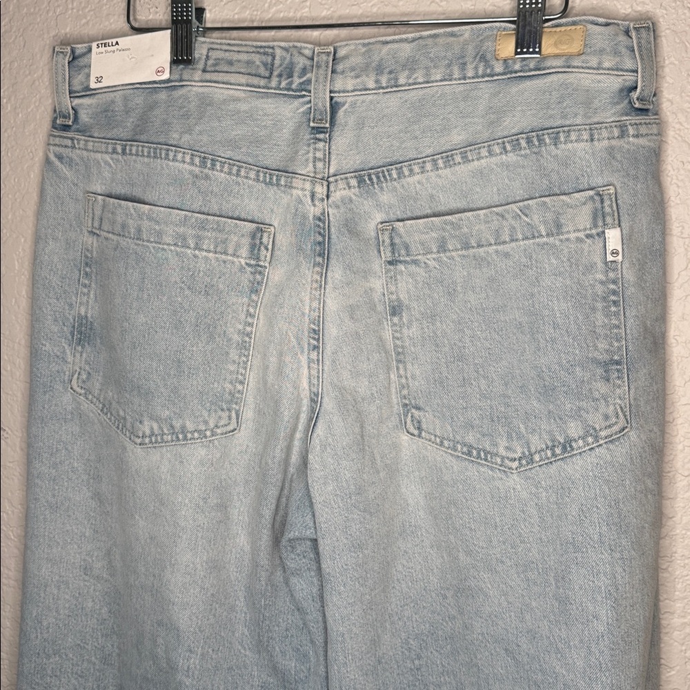 NWT AG Stella Low Slung Palazzo Jeans Light Wash Wide Leg 32 - Picture 7 of 8